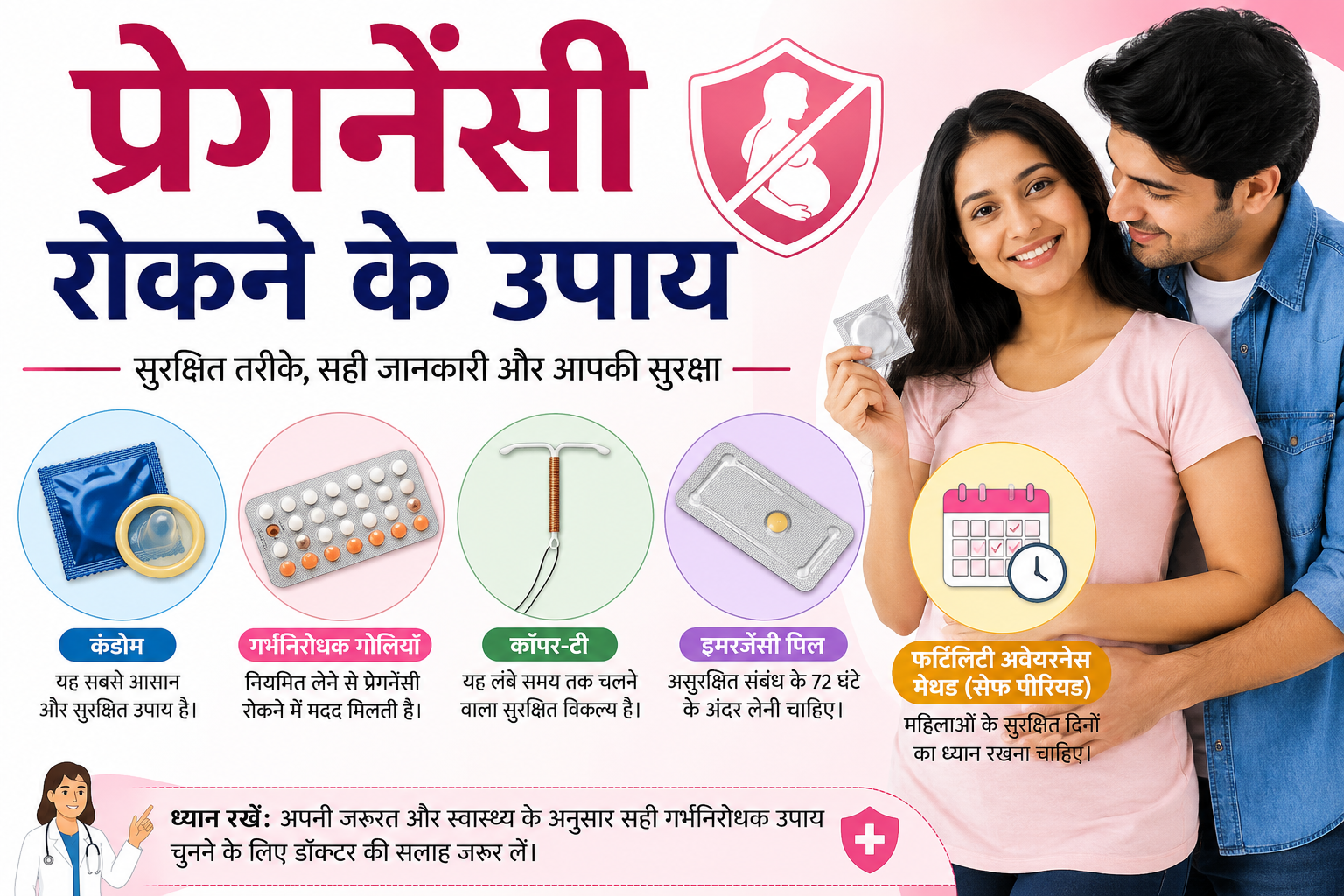 प्रेगनेंसी रोकने के उपाय: सुरक्षित गर्भनिरोधक तरीके, दवाएं और जरूरी जानकारी