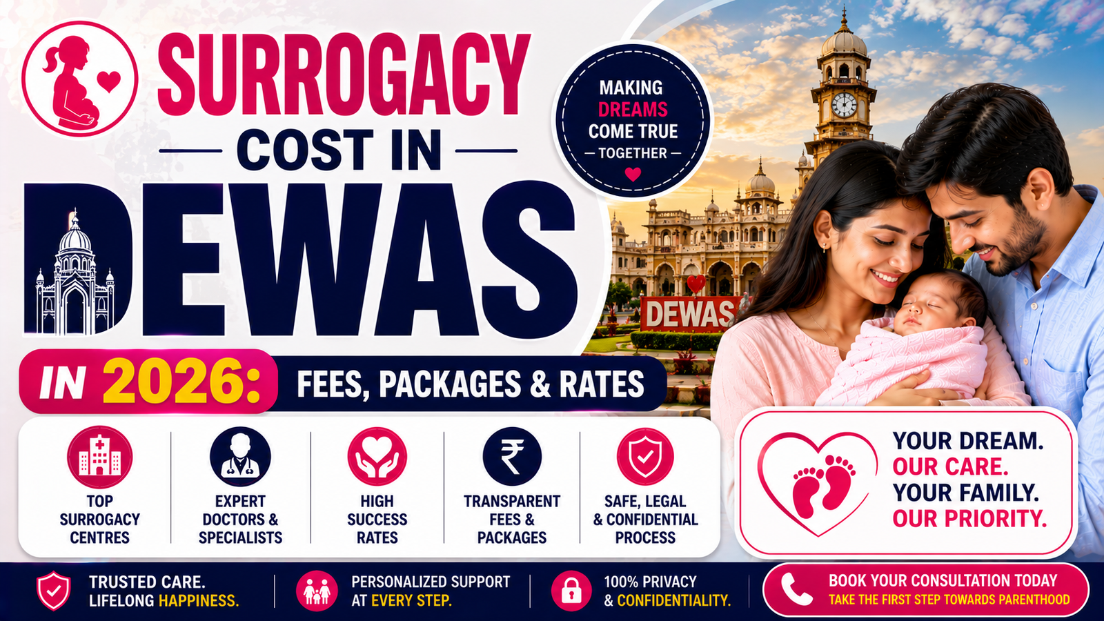 Surrogacy Cost in Dewas in 2026: Fees, Packages & Rates