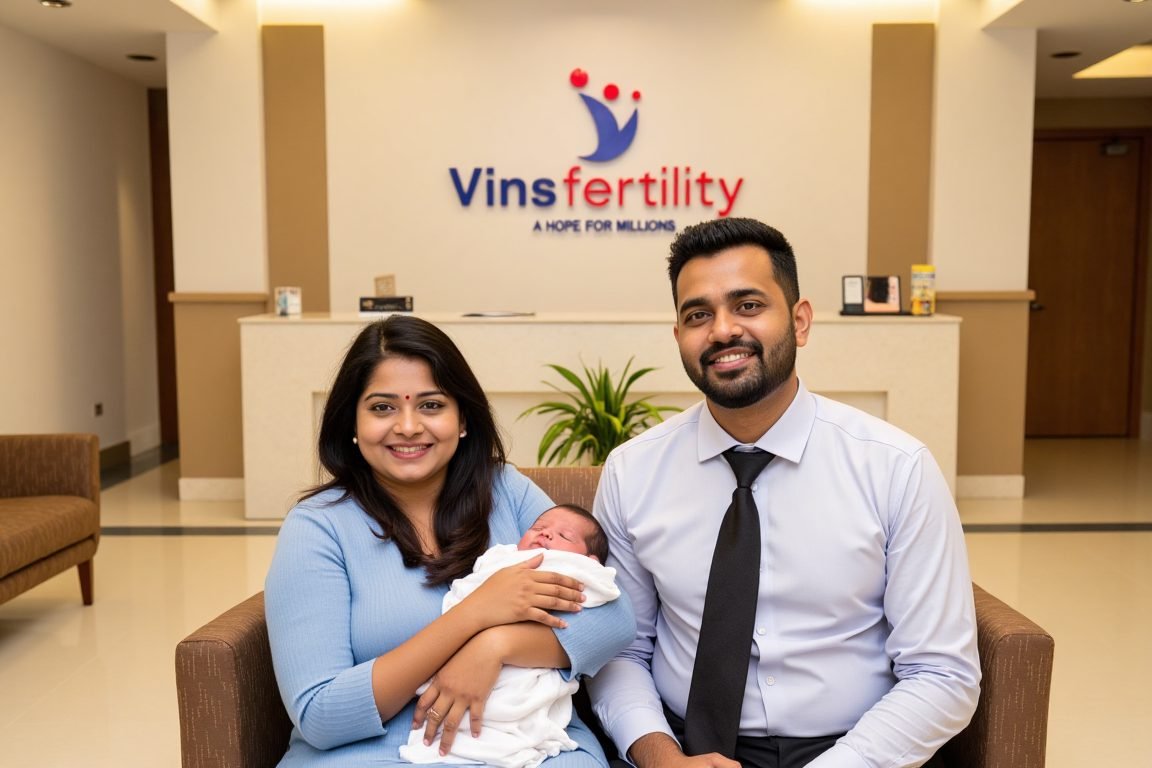 A family with their baby at Vinsfertility
